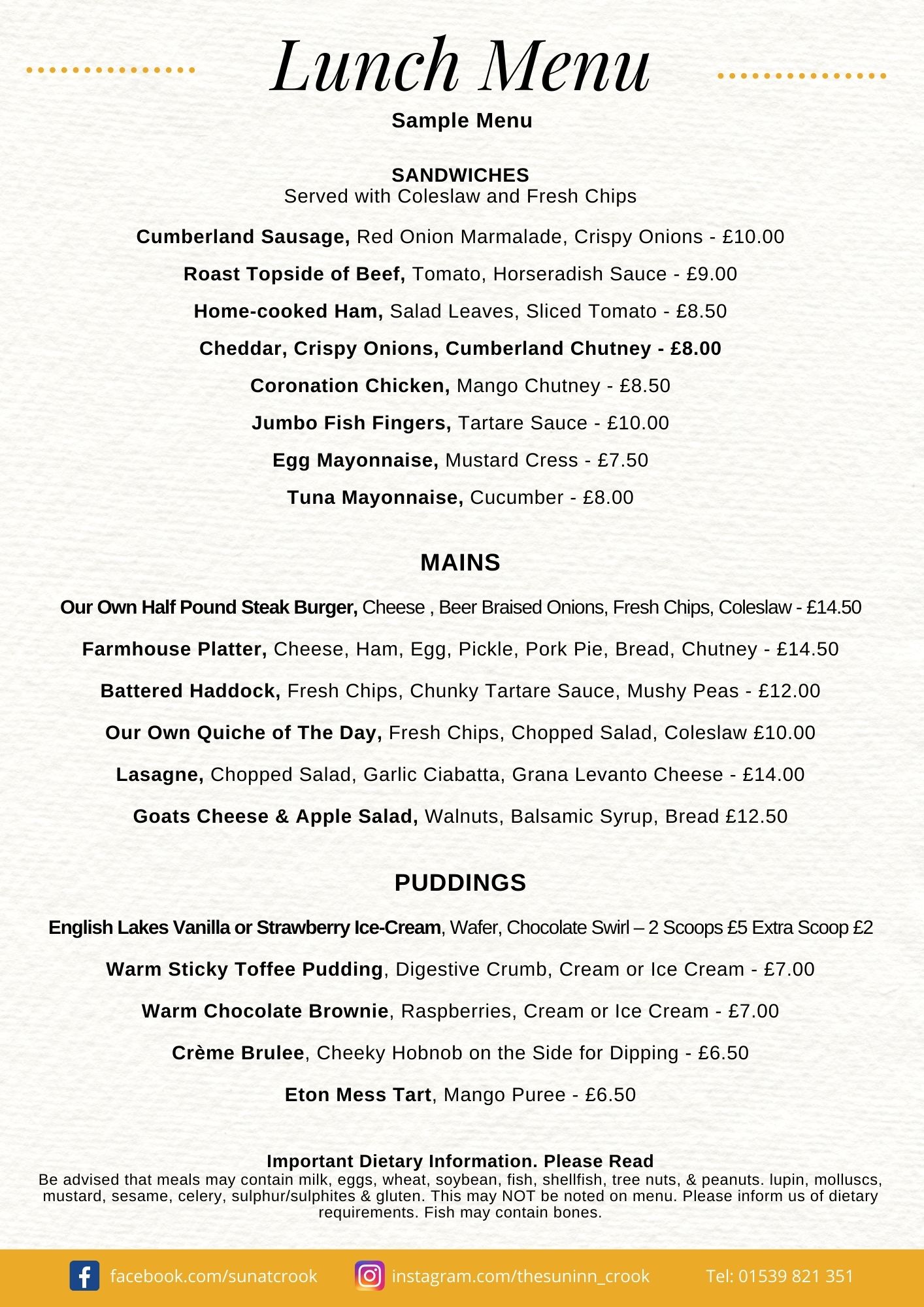 Lunch Menu | Menus